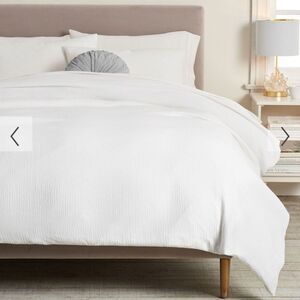 Pottery barn teen twin size matelasse duvet cover white woven textured cotton